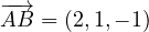 \overrightarrow{AB} = (2, 1, -1)