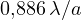 0{,}886\,\lambda/a