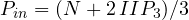 P_{in} = (N + 2\,IIP_3)/3
