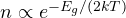 n \propto e^{-E_g/(2kT)}