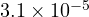 3.1\times 10^{-5}