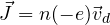 \vec J = n(-e)\vec v_d
