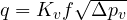 q = K_v f\sqrt{\Delta p_v}