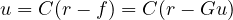 u = C(r - f) = C(r - Gu)