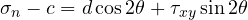 \sigma_n - c = d\cos 2\theta + \tau_{xy}\sin 2\theta