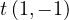 t\,(1, -1)