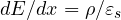 dE/dx = \rho/\varepsilon_s
