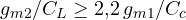g_{m2}/C_L \ge 2{,}2\,g_{m1}/C_c