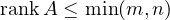 \operatorname{rank}A \le \min(m, n)