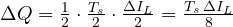 \Delta Q = \frac{1}{2}\cdot\frac{T_s}{2}\cdot\frac{\Delta I_L}{2} = \frac{T_s\,\Delta I_L}{8}