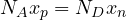 N_A x_p = N_D x_n