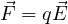 \vec F = q\vec E