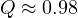 Q \approx 0.98