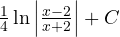 \frac{1}{4}\ln\left|\frac{x - 2}{x + 2}\right| + C