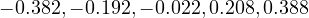 -0.382, -0.192, -0.022, 0.208, 0.388