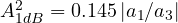 A_{1dB}^2 = 0.145\,|a_1/a_3|