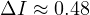 \Delta I \approx 0.48