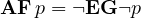 \mathbf{AF}\,p = \lnot\mathbf{EG}\lnot p