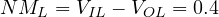 NM_L = V_{IL} - V_{OL} = 0.4