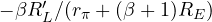 -\beta R_L'/(r_\pi + (\beta + 1)R_E)