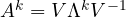 A^k = V\Lambda^k V^{-1}
