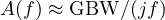 A(f) \approx \text{GBW}/(jf)