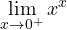 \displaystyle\lim_{x\to 0^+}x^x