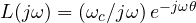 L(j\omega) = (\omega_c/j\omega)\,e^{-j\omega\theta}