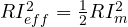 RI_{eff}^2 = \frac{1}{2}RI_m^2