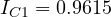 I_{C1} = 0.9615