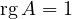 \operatorname{rg}A = 1