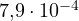 7{,}9\cdot 10^{-4}
