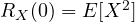R_X(0) = E[X^2]