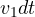 v_1 dt