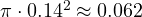 \pi\cdot 0.14^2 \approx 0.062