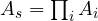 A_s = \prod_i A_i