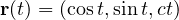 \mathbf r(t) = (\cos t, \sin t, ct)