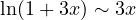 \ln(1 + 3x) \sim 3x
