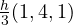 \frac h3(1, 4, 1)