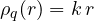 \rho_q(r) = k\,r