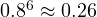 0.8^6 \approx 0.26