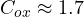 C_{ox} \approx 1.7