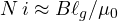 N\,i \approx B\ell_g/\mu_0