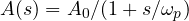A(s) = A_0/(1 + s/\omega_p)