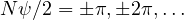 N\psi/2 = \pm\pi, \pm 2\pi, \dots