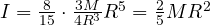 I = \frac{8}{15}\cdot\frac{3M}{4R^3}R^5 = \frac{2}{5}MR^2