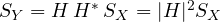 S_Y = H\,H^*\,S_X = |H|^2 S_X
