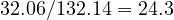 32.06/132.14 = 24.3