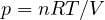 p = nRT/V