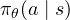 \pi_\theta(a \mid s)